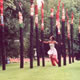  'Twelve Witches' installation and dancer Kaya Kitani at Lewes House Gardens 2004