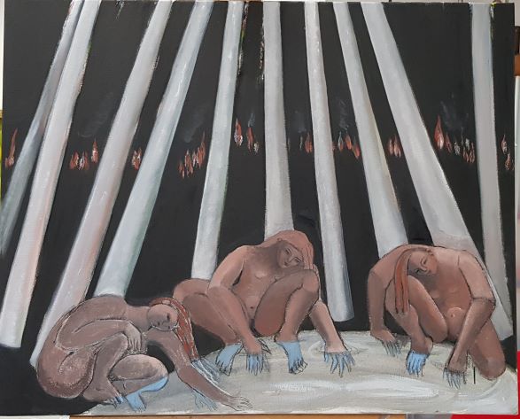 9 2021 Fire and water Oil on canvas