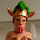 Amazon with a Lizard 2012 H. 2.35m Oil on limewood