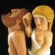 'Amazon and Centaur' 1995 Oil on Limewood. Height 1.25 m