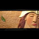 'Amazon and Leaf', 2003 Oil on Mahogany Height 25 x 70.5 cm