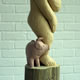 'Woman and Pig' 1998 Oil on Limewood. Height 1.79m incl. base