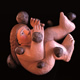 ‘Stoning’ 2002 Oil on limewood. Height 42cm