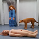 ‘They Think They Are Fallen Angels’ installation 2010 Oil on limewood. Height 2.5m